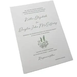 Custom Dikke Katoenen Papier Dank U Kaarten/Boekdruk Uitnodigingskaarten
