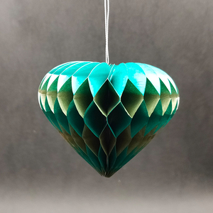 Adorno de Panal de Abeja en Forma de Corazón, Decoración Artesanal Moderna, Verde Azulado, Decoración Navideña para Interiores y Exteriores - Product Image 1