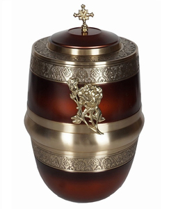 Urne funéraire en métal croisé pour cendres humaines, urne funéraire en métal pour adultes, commémoration catholique, urne funéraire européenne en laiton massif - Product Image 6