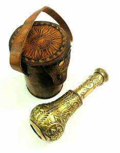 CHk Calvin Handicrafts CHRG001 Vintage Handmade Polished Nautical Antique Brass Engraved Still Life Pocket Telescope Spyglass - Product Image 6