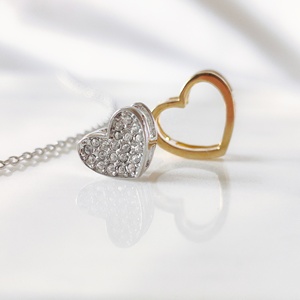 Collar 2 en 1 con Colgante de Corazón Daisini, Adornado con Cristales Swarovski, Plata de Ley 925, Nuevo Collar para Regalo - Product Image 3