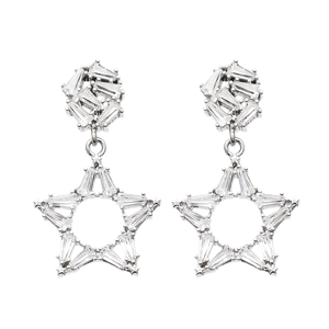 Baguette-pendientes de plata de ley 925 con forma de estrella, joyería turca - Product Image 2
