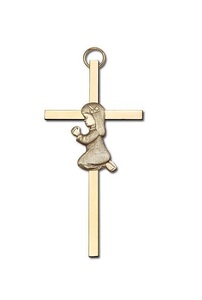 Croix en laiton poli avec deux cercles intérieurs, accessoires pour la décoration murale d'église - Product Image 6