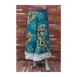 กระโปรงยาวทรงส่าหรีผ้าไหมสไตล์โบฮีเมียนกระโปรงลายดอกไม้สำหรับผู้หญิงชุดใส่เดินชายหาดขนาดใหญ่พิเศษสำหรับฤดูร้อน - Product Image 5