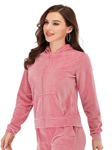 New Trending Spring warm <b>velvet</b> thick hoodie embroidery front pocket long sleeve velour hoodies sweatshirt premium Quality Hood - Product Image 3