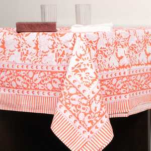 Luxury Handmade Floral Printed Cotton <b>Table</b> <b>Cloth</b> Set - Product Image 1