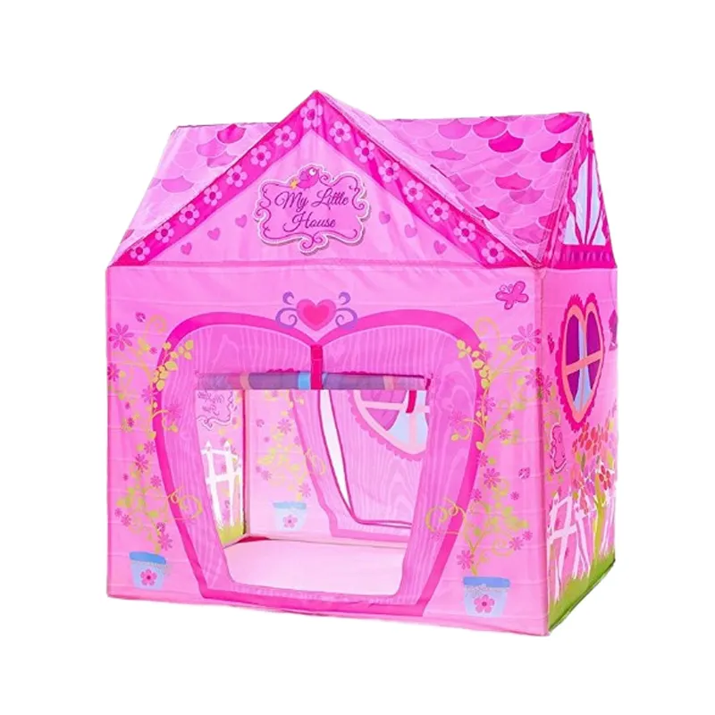 공주 핑크 캐슬 천막 팝업 실내 및 야외 재미 어린이 놀이 텐트 하우스