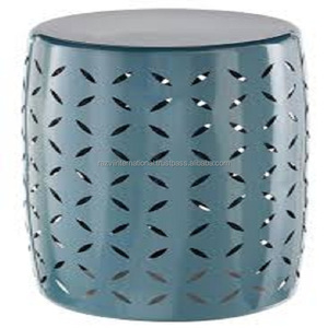 Elegante taburete de metal con forma de tambor elegante para el hogar, hotel, casa de campo, apartamento u oficina en casa, taburetes decorativos - Product Image 1