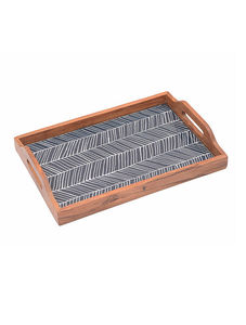 Mejor diseñador Bandeja rectangular de madera Elegante bandeja de madera de mango Bandeja para servir - Product Image 5