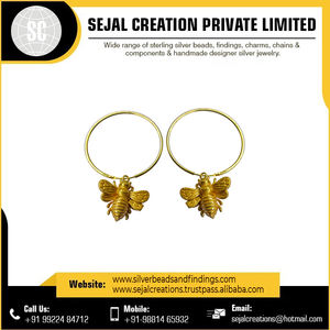 Pendientes de gota grandes de plata esterlina de compra superior vendedor indio y precio al por mayor del proveedor para bodas - Product Image 3