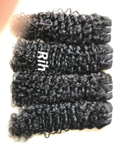 Extensions de cheveux humains indiens, vente en gros, cuticules alignées, 100%, non traités, Afro, crépus, bouclés, vierges, en vrac - Product Image 5