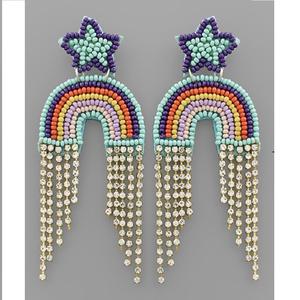 เครื่องประดับแฟชั่นเมล็ดพันธุ์ลูกปัดต่างหูหลายสีปักต่างหูที่ทำด้วยมือจากอินเดียสำหรับผู้หญิงและเด็กผู้หญิง - Product Image 2