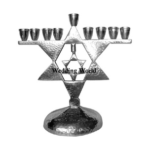 Bougeoir Menorah design personnalisé de qualité supérieure fait à la main bougeoir classique élégant en gros nouveau bougeoir fantaisie en métal - Product Image 3