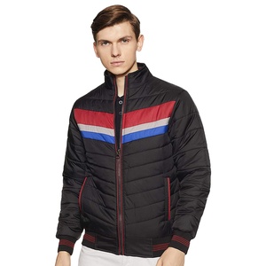 Chaqueta de invierno con cuello levantado para hombre hecha a medida, acolchada a la moda con revestimiento de cremallera, decoración de patrón de procesamiento para ropa de invierno - Product Image 1