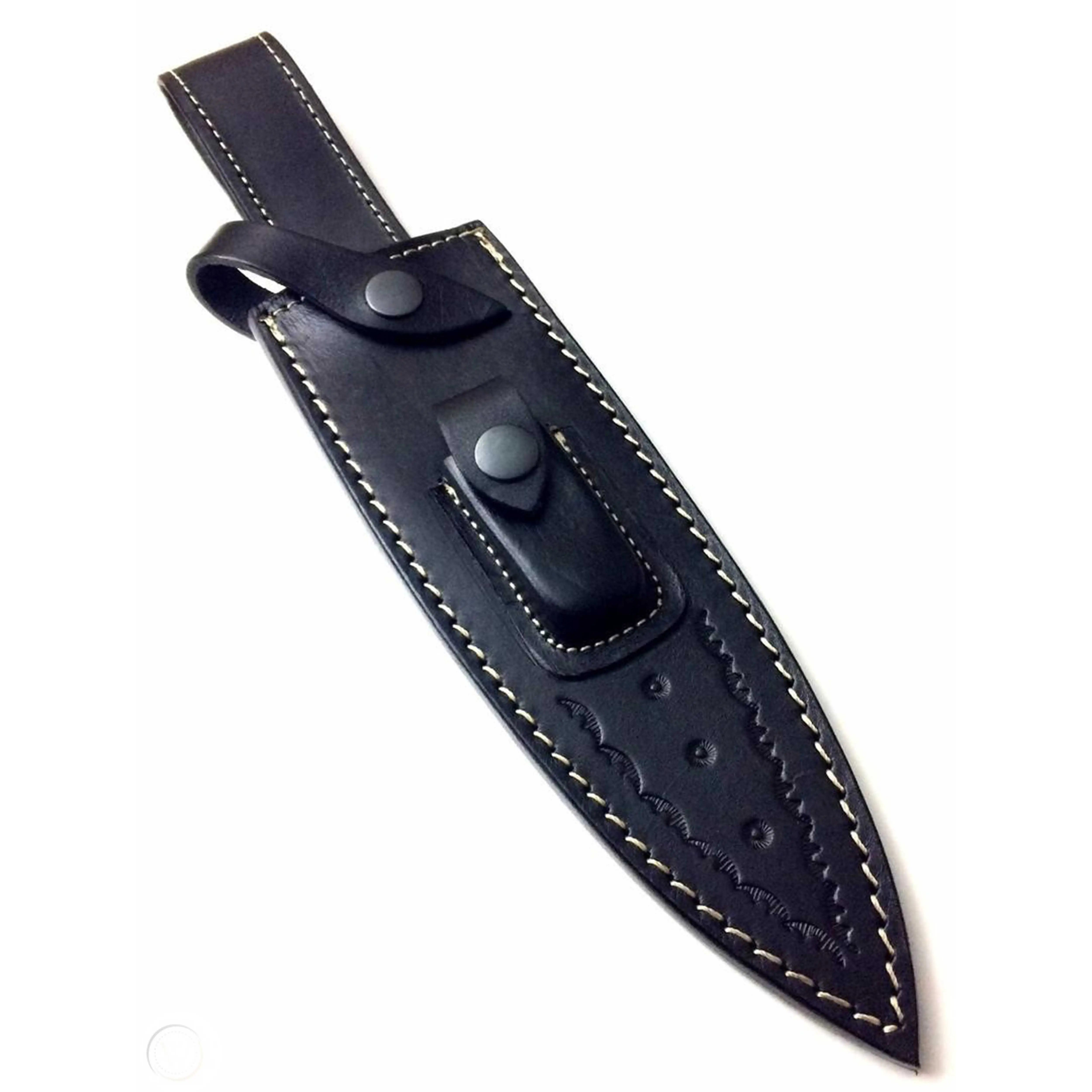 OEM Product 2021 Hot Selling Rich Grain front box Leather Sheath for fixed Blade Double Edge Knives