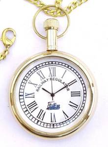 Reloj Regulador Ferroviario de Estilo Indio Antiguo, Reloj Clásico Gandhi con Cadena Larga para el Día del Padre, Graduación, Navidad, Hecho de Vidrio - Product Image 3