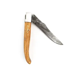 Specifiche del coltello pieghevole pronto all'uso kmc-laguiole-olivewood damasco lama in acciaio tasca appesa Mini coltelli pieghevoli edizione spaziale