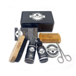 Yozeal OEM Custom Logo Package uomo <span class=keywords><strong>barba</strong></span> toelettatura <span class=keywords><strong>Kit</strong></span> di <span class=keywords><strong>rasatura</strong></span> con forbici pettine <span class=keywords><strong>barba</strong></span> olio balsamo - Product Image 1