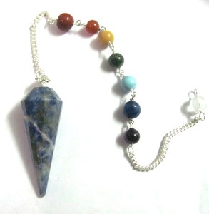 With Good Quality of Sodalite 12 Facted Chakra Pendulums : Sodalite 12 Facted Chakra Pendulums for Sale - Product Image 1