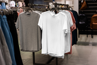 T-shirt Homme Col Rond à Carreaux 100% Coton, Coupe Slim, Écologique, Respirant, Séchage Rapide, Teint en Fil, Tissé, Non-tissé, Impression Personnalisée, Vente en Gros
