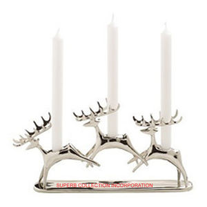 Bougeoir de noël, support de table de luxe en Aluminium et argent avec Base métallique, Design personnalisé - Product Image 1