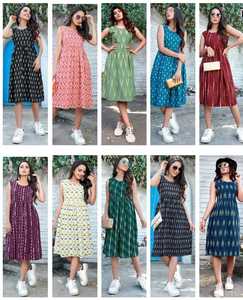 ใหม่สไตล์ตะวันตกสั้น Rubi ผ้าฝ้าย Kurti กับการพิมพ์ดิจิตอลหนึ่งชิ้นสั้น Kurti ตั้งนกแก้วสีเขียวโดยการส่งออกพระราช - Product Image 5