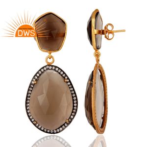 925สเตอร์ลิงเงินธรรมชาติควอตซ์และเพทายสีขาวอัญมณีตุ้งติ้งเครื่องประดับสำหรับผู้หญิงของขวัญสำหรับผู้หญิงสำหรับเธอ - Product Image 3