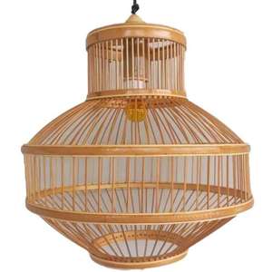 Abat-jour en bambou et rotin naturel, fait à la main, style vietnamien, 2022 - Product Image 2