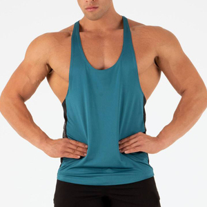 Meilleure qualité hommes été col en v débardeurs décontracté couleur unie séchage rapide été Singlet respirant usine fabriqué impression - Product Image 5