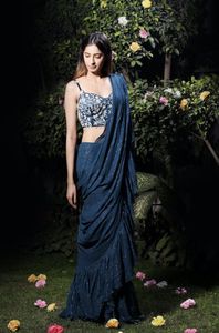 Sari pesado elegante y elegante diseñado para bodas con hermoso trabajo manual ideal para uso tradicional y de fiesta - Product Image 2