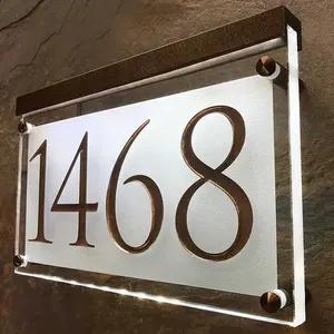 Señal <span class=keywords><strong>de</strong></span> número <span class=keywords><strong>de</strong></span> casa iluminada personalizada, acrílico, para sala <span class=keywords><strong>de</strong></span> juegos - Product Image 3