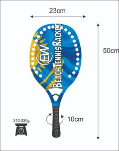 Raquettes de beach tennis personnalisées en carbone et fibre de verre, avec vos logos, combinaisons de couleurs, poids 310-330g, longueur 50cm - Product Image 3