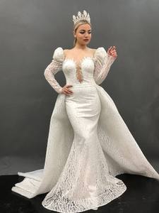 Robe de mariée longue et élégante en mousseline, Satin, Tulle, tenue de soirée, de luxe, de haute qualité, nouveau, - Product Image 2