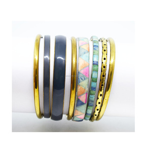 1970 Handmade Colombia Jewelry Shows Colorful Thick Brass <b>Bangle</b> Set for Women Nairobi Kenya <b>gold</b> color bracelet - Product Image 5