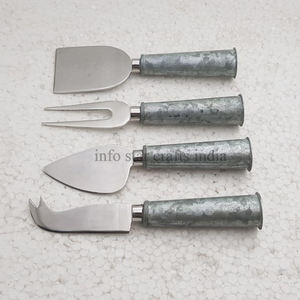 Juego de 4 piezas de acero inoxidable y resina transparente, cubiertos para queso, venta al por mayor, hecho a mano, nuevo diseño, juego de cuchillos para queso - Product Image 6