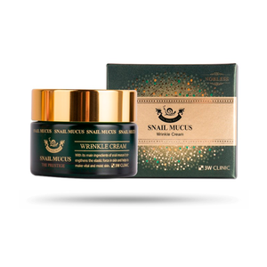 Cosmético Coreano 3W CLINIC Crema Antiarrugas con Baba de Caracol 50ml, Hidratante Antienvejecimiento con Ácido Hialurónico, Fórmula Calmante para Todo Tipo de Piel - Product Image 1