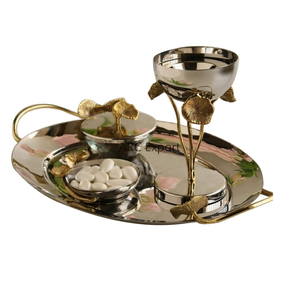 อาหรับ Kawah เสิร์ฟหรูหราชุดขายส่งโลหะสแตนเลสอาหาร Server Ware ถาดสําหรับงานแต่งงานและงานปาร์ตี้การใช้งาน - Product Image 1