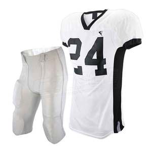 Uniformes de football américain respirants 100 % polyester, grandes tailles, été, chemises et shorts personnalisables avec logo sur mesure - Product Image 1