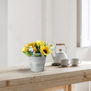 Hot selling embossed design planter galvanized flower pots and planter for indoor and outdoor plantation flower pot - Product Image 1