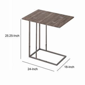 Metal Side <b>Table</b> Iron Frame with <b>Top</b> <b>Wood</b> Modern Style Home Hotel Restaurant Living Room furniture - Product Image 2