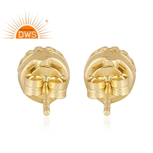 Best Selling 925 Sterling Silver 18K Gold Plated Natural Ethiopian <b>Opal</b> Gemstone Stud <b>Earring</b> Jewelry Manufacturer - Product Image 4