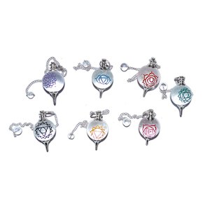Pendules en Agate Gravée Chakra, Boules de Cristal de Radiesthésie Naturelles, Thème Amour, Décoration Feng Shui pour la Maison - Product Image 1
