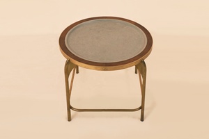 Table ronde en métal en bois et pierre faite à la main fabriquée en Inde Acheteurs commerciaux Salle de bureau Nouveaux modèles Personnaliser Taille 2023 Moderne Unique - Product Image 3