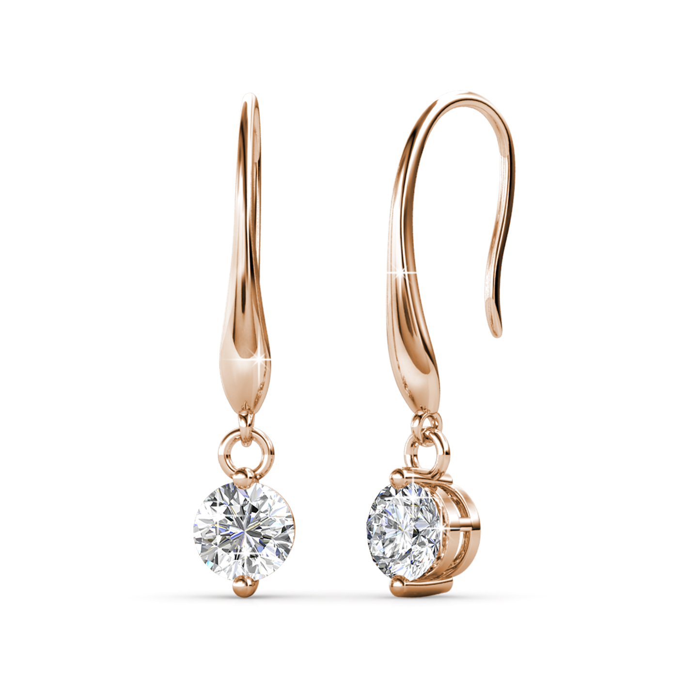 Brass 18k Rose Gold Plated Hook Earrings