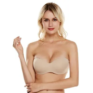 Mỏng thoáng khí <span class=keywords><strong>strapless</strong></span> backless Push-Up độn áo ngực nửa cup liền mạch dệt kim dệt cho đám cưới bên - Product Image 1