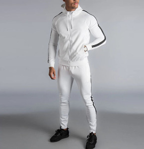 Ropa Deportiva de alta calidad para hombre, chándal masculino de algodón con cremallera, ajuste Delgado, personalizado, OEM - Product Image 2