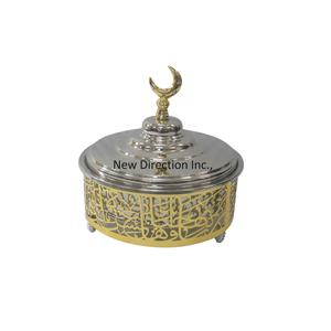 Casseroles isolées à double paroi de style moderne Pot de serveur Design arabe Plaqué or Finition Pot en acier inoxydable - Product Image 1