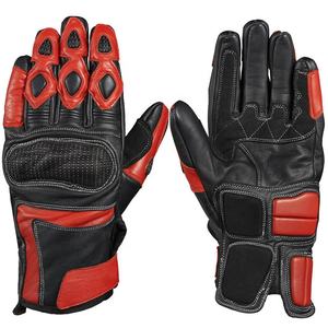 Gants longs en cuir de vachette avec protection dure des jointures Gants moto - Product Image 1