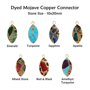 Mohave – connecteur en cuivre turquoise en forme de marquise, connecteur plaqué or galvanisé, simple bail, boucle d'oreille, paire de breloques - Product Image 2