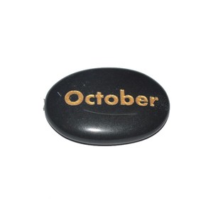 Piedras Grabadas de October Agate Negro | Piedras de palabras de bolsillo curativas - Product Image 1